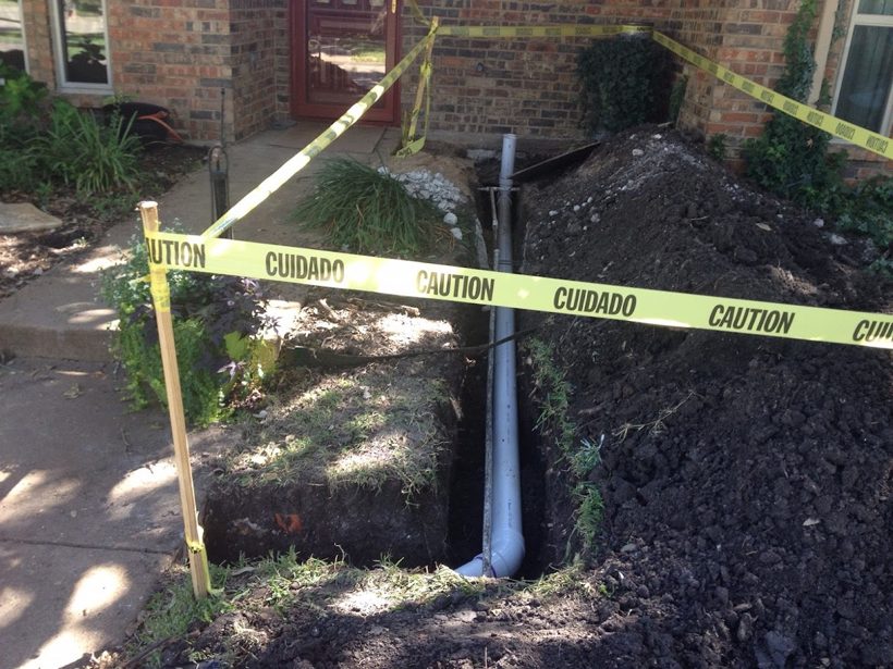 Sewer line excavation and repair